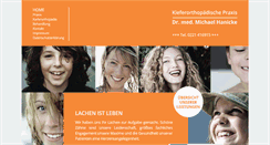 Desktop Screenshot of kieferorthopaedie-hanicke.de